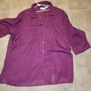 Purple Button-Up Blouse